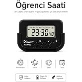 Kenko KK-613D Dijital Saat, Kronometre ve Alarm Fonksiyonlu, Siyah, ABS Plastik, Ara&ccedil; İ&ccedil;i ve Masa&uuml;st&uuml; Kullanım, Pomodoro Time