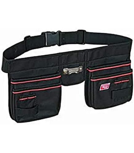 Ceinture à Outils Connex COX952056 - 2 Poches 8 Compartiments - Polyester Noir 20x28cm