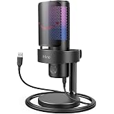 Fifine A9 USB RGB LED Işıklı Masa&uuml;st&uuml; Mikrofon, Siyah
