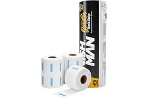 NISHMAN Bandas para Cuello y Nuca - Blanco 5 Rollos con 100 Bandas - Protector de Cuello Suave para una Experiencia de Afeitado o Corte de Pelo Cómoda Que Atrapa el Cabello
