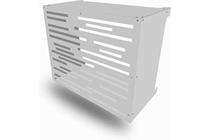 CLIM-BOX Cache Clim Résistant Climatisation Coffre Climatiseur Mural Aluminium Composite (Motif Traits, Grand Blanc)