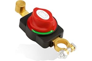 DOZYLIVE 12V 24V 48V Desconectador de Batería Borne Cortacorrientes Ajustable 180° Carcasa Anticorrosión Interruptor Aislamiento Bateria para Coche Barco Vehículo Camión Caravana Conexión Directa 12 V/24 V