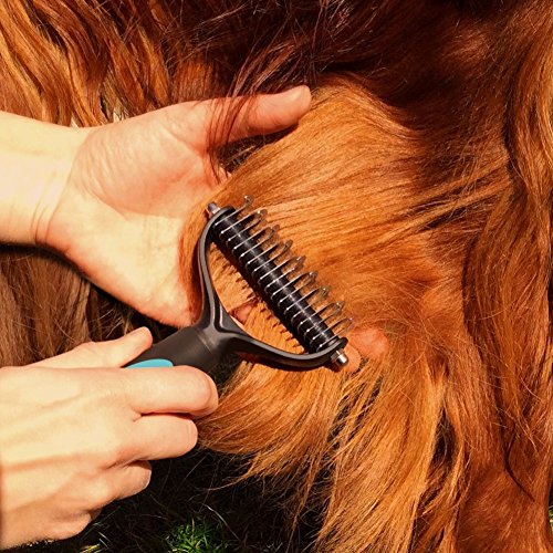 MEWTOGO-2-Sided-Professional-Pet-Dog-Grooming-Comb-Dematting-Rake-Brush-for-Medium-and-Long-Hair-Undercoat-Removal