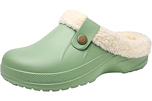 ChayChax Damen Clogs Gefüttert Herren Winter Hausschuhe Wasserdicht Warme Pantoffeln Plüsch Pantoletten rutschfeste Outdoor Winterschuhe
