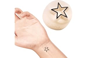LaDot Tatouage Temporaire pour Enfants et Adultes, Faux Tatouage Doux pour la Peau, Tampon de Tatouage Ephemere pour le Corps et le Bras, Résistant à l'Eau, Étoile