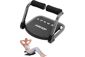 AIRHOP Ab Machine, Sit Up Exercise Equipment for Ab Workout, Abdominal Exercise Equipment with 3 Adjustable Resistance and Automatic Rebound, Adjustable Ab Trainer Machine for Home Gym