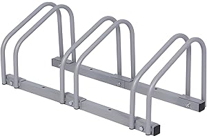 WilTec Soporte 3 Bicicletas Aparcamiento bicis Aparcabicis 70x33x27cm Metal galvanizado Exterior Suelo