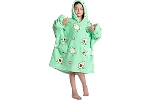 JOREAY Kids Oversized Blanket Hoodie, Sherpa Wearable Blanket Fluffy Giant Comfortable Hooded Sweatshirt for Children Teen