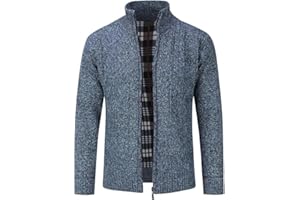 MATINEE - S-6XL - Mens Fleece Thermal Fleece Lined Sweater Cardigans-Plus Sizes