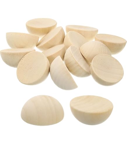 12mm Metà Legno Perline,300pz Non-finito Naturale Legno Perline Rotondo