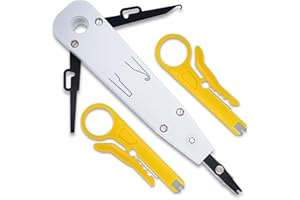 XIYING 3 Pcs Punch Down Tool, Punch Down Tool for Rj45 Cat5/Cat6/Cat7 Telephone Cable Network with 2 Pcs Wire Stripper Combo