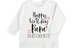 Shirtracer - Baby Langarmshirt - Strampler Mädchen & Junge - Happy Birthday Papa