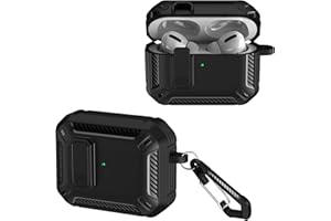 TINGYR Etui kompatybilne z AirPods Pro 3, twarde etui ochronne w jakości wojskowej, z zamkiem, z brelokiem do kluczy, bezszwowe dopasowanie, odporne na uderzenia i zarysowania (czarne)