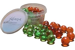 HENORA Pot de 2 * 12 Perles de bain boules bombes naturelles huile de soja SANS PARABEN parfums Pomme Abricot. Constituez votre coffret cadeau noël saint-valentin pour une peau douce et lisse parfumée