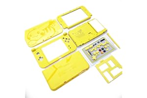 SUNVALLEY New3DSXL Lot complet de coques de rechange pour Nintendo New3DS XL/LL New3DSLL, plaques de protection Jaune Pikacu + boutons + vis + stylet + bouchon Joy Cap