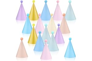 YXSJAS 32Pcs Mini Pastel Birthday Party Hats for Kids Ma-caron Colors Cone Kids Hats Pastel Rainbow Themed Paper Hats Rainbow Party Hats for Birthday, Baby Shower, Anniversary, Housewarming Party