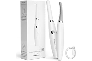 TOUCHBeauty ogrzewane zalotki do rzęs, ogrzewana maszynka do rzęs, elektryczna szczotka do rzęs, zalotka USB z 3 trybami temperatury