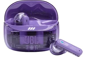 JBL Tune Beam Ghost 2, Wireless Noise Cancelling Bluetooth Earbuds with 48h Playtime, IP54 Water and Dust Resistant, Multi-Point Connection, Ergonomic Design, Closed-Back Stick Design, Purple Ghost