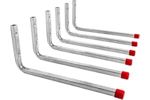 Gedotec Crochet de Garage | LINE | Longueur 350 mm | 6 Pièces | Métal Galvanisé | Support d'appareil mural en métal étagère d'atelier montage | Crochet d'appareil en forme de L à visser