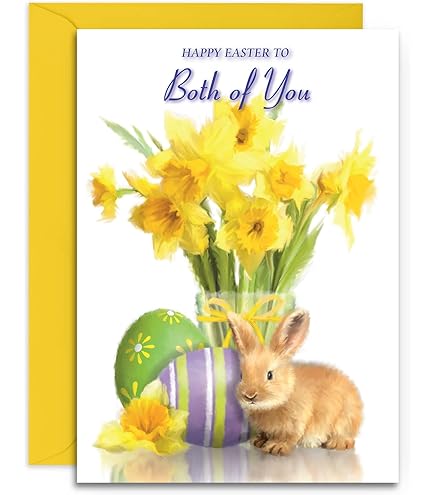 Easter Card. Bunny And Basket Design With Matching Envelope. 210x148mm - View #4