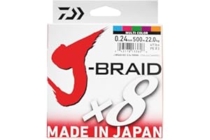 Daiwa J-Braid X8 500M Multicolore 8 Tresses Polyéthylène (PE) Braided Fishing Line