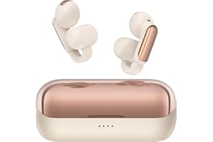 ORAOLO Clip On Earphones, Clip On Earbuds, Open Ear Headphones, Earphones Wireless Bluetooth Noise Cancelling, 40H Playtime, IPX6 Waterproof, Comfortable Lightweight for Sport Running Gym Cycling (Rose Gold)
