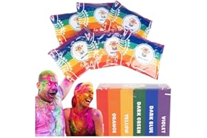 PRZYDASIE Holi Color Gulal Pulver wasserlöslich Natural Festival Fotoshooting Rangoli Regenbogen Powder holy farbbeutel Festivals, Partys, Holi, 6 x 100 g Beutel, 6 Farben Farbpulver (100g x 6 Color Bag)
