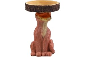 Stgbcst Trädgårdsstaty fågelmatare fågelmatare räv 20 x 15 x 12,5 cm utomhus skulptur bad stående dekorativ (B)