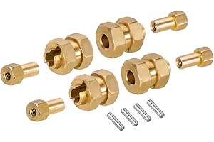 INJORA RC Hex Hub 4pcs Brass Wheels Hex Hub Extension Hex Drive Adapter for 1:24 RC Crawler Axial SCX24 90081