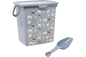 UNIQUE HOME LIVING Pet Food Storage Container 6L Dog Cat Puppy Treats Food Dispenser Bin Airtight Plastic Container Box With Scoop