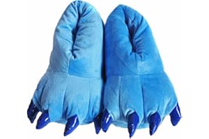 MAKFORT Adulte Unisexe Velours Griffe De La Patte Animale Chaud Chausson Chaussure Vert nouveauté Monster Pince Pantoufles Idéal Cadeau Noël Automne/Hiver…