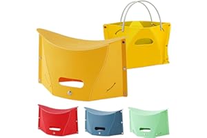 OLSON DEEPAK Folding Step Stool,Plastic Lightweight Collapsible Stools,Folding Carry Bags,Kids Folding Stools,Small Foldable Stool for Teenagers,Outdoor Stool,Camping Stool,Garden Stool (1, yellow)