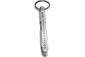 AngelXit - Car Window Breaker - AngelXit (SOSelves) Portable Keyring Emergency Escape Rescue Survival Tool Hammer Punch Impact Stick Breaks Glass (Silver)