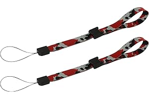 ZedLabz adjustable wrist strap for Cameras, MP3 Players, electronic devices, Games Controller, Console, DS Lite DSi XL 2DS 3DS XL Wii remote Wii U, PSP Go PS Vita PS3 Move - Qty 2 - camo red & grey