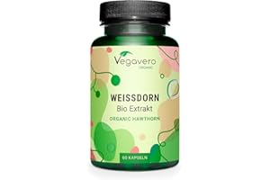 Vegavero Organic Hawthorn Berry Capsules | 2800 mg (4:1 Extract) | NO Additives | Lab-Tested | Natural Antioxidants Supplement | Vegan