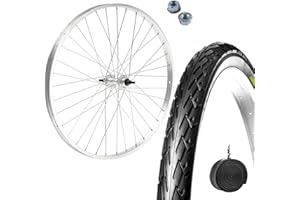 ECOVELO Jante avant roue 28" 28 x 1,75 + pneu noir 700 x 35 C + chambre à air pour vélo de ville