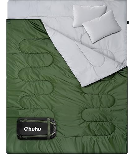 KingCamp deken slaapzak dubbele slaapzak Winter volwassene voor 2 personen en draagtas, comfortabele temperatuur voor Outdoor Camping