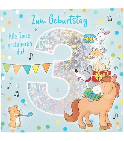 Depesche Biglietto Musicale 7° Compleanno Con Busta: Formato Quadrato 15,5 Cm, Canzone 'Ich Hab' Dich Lieb' - 2