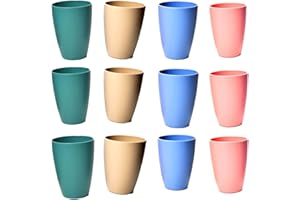 NowCooks Reusable Plastic Cup 300ml Set of 12 - Ideal for Children or Adults Parties, Good for The Planet, Camping, Picnic and Outdoor Dining (12 Cups, Traditional)