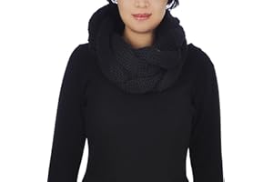 Basic Sense Chunky Knit Twisted Snood Scarf for Women, Thick Warm Winter Neck Warmer, Cowl Gift