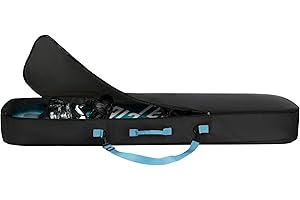 Navaris Snowboard Bag for Men and Women - 157 cm - with Side Pocket & Adjustable Straps - For Easy Snowboard Carrying - Black & Light Blue