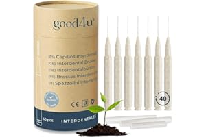 Cepillos Interdentales Biodegradables (0,4 mm) | Limpieza cómoda y sostenible con mango vegetal PLA para ortodoncia y espacios estrechos | Good4u®