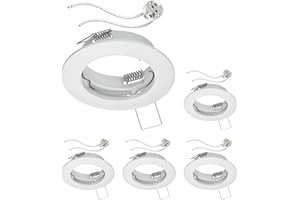 ‎LEDSCOM.DE ledscom.de 5 Stück Decken-Einbaurahmen FERE Einbaurahmen weiß matt (LED/Halogen/MR16/50mm) inkl. GU5.3 Fassung