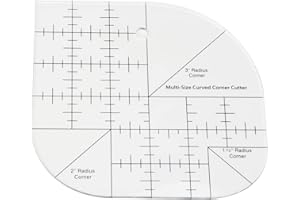 LGEGE Regla cortadora de esquina curvada acrílica, regla de retazos de costura para diseñadores y sastres, perfecta para dibujar, colcha de bricolaje, proyecto de costura