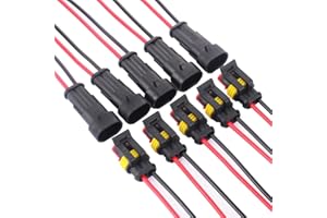 GTIWUNG 5 Kit 2 Pin Way Electrical Connector Wire, Car Plug Socket Kit with Wire, Waterproof, Dustproof, Insulated and Sealed, 1.5mm Series Terminal Connector
