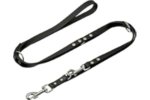 Karlie 06034 Rondo Correa de Piel Multiposición para Entrenamiento, Negro, 18 mm x 200 cm, S