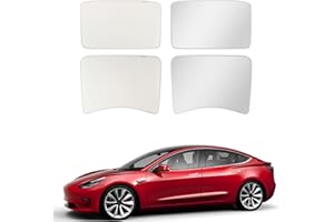 BASENOR Tesla Model 3 osłona przeciwsłoneczna z przodu i z tyłu, osłona przeciwsłoneczna ze świetlikiem, zestaw 4 szt., szare