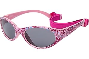 Kiddus Occhiali da Sole per Bambini e Bambine. Da 2 anni. In Gomma Flessibile. Elastico Regolabile e Rimovibile. Protezione 100% UV400