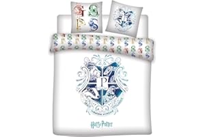 Aymax Parure de Lit Double Harry Potter Poudlard - Housse de Couette 240x220 cm + 2 Taies d'oreiller 63x63 cm