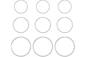 MenYiYDS de 9 piezas, anillo, anillo de nariz de acero inoxidable sin costura alrededor de los pendientes aretes de joyería tres tamaños (plata)